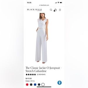 NWT Black Halo Jackie O Jumpsuit (White) (Size 4)